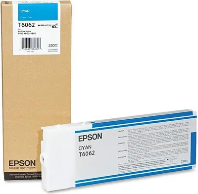 Obrázok produktu pre Epson Inkoustová Cyan T606200 220 ml, Azúrová, 220 ml, 1 kusov