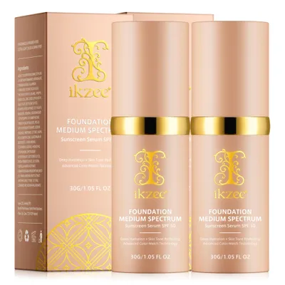 Produktbild von SPF 50 Sonnenschutz Sonnencreme  Foundation Gesicht UV-Schutz Anti-Aging Serum, 2x 30g