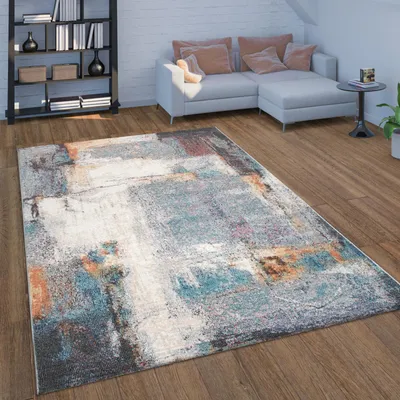 Produktbild von In- & Outdoor-Teppich Für Balkon Terrasse, Kurzflor Mit Used-Look In Bunt Grösse 60x100 cm