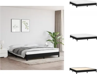 Produktbild von vidaXL Bettgestell Schwarz 180×200 cm Stoff -  Betten & Bettgestelle