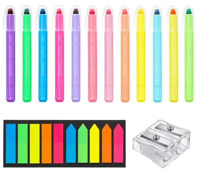 Imagen del producto de Rotuladores giratorios Gelei, 12 colores pastel, sin traspaso de tinta, con punta doble, ideales para cuadernos