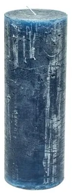 Productafbeelding van Branded kaars, Ø 7 x 20 cm - Donkerblauw - Brandduur: ongeveer 90 uur.