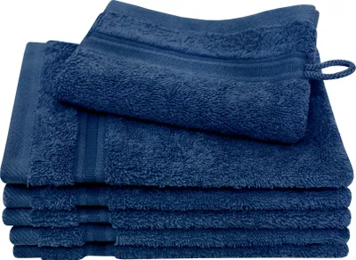 Produktbild von Dyckhoff Waschhandschuhset Siena tintenblau, 16 x 21 cm, 6-tlg.