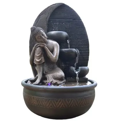 Produktbild von Zen'Light Grace Buddha Fountain Resin Bronze, 26 x 26 x 40 cm
