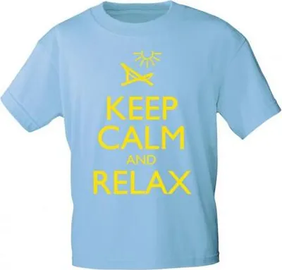 Produktbild von T-Shirt mit Print - Keep calm and Relax - 12906 - versch. Farben zur Wahl - S-XXL Color - hellblau Größe - L