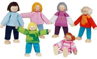 Image de marionnettes à plier goki Famille moderne, 6 pièces