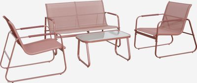 sweeek - Gartenlounge-Set aus Aluminium, 4 Plätze - Terrakotta