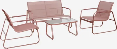 Produktbild von sweeek - Gartenlounge-Set aus Stahl, 4 Plätze - Terrakotta
