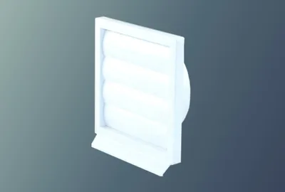 Produktbild von Zuluftgitter Lüftungsgitter aus Kunststoff - Weiß, Rundanschluss Ø 150 mm / 225 x 225 mm
