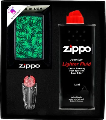 Produktbild von Feuerzeug-Set  ZIPPO  CANNABIS DESIGN 2 Geschenk No1