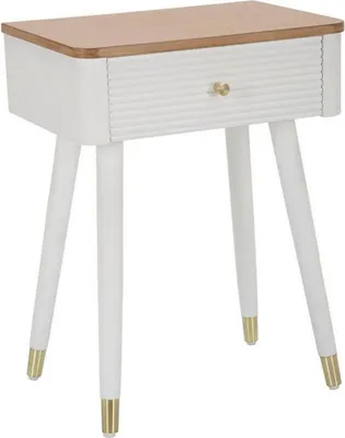 Immagine prodotto di Dmora Tavolino da Salotto Fridal 32x45x62h cm Bianco, un Cassetto Forma Rettangolare
