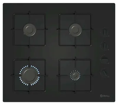 Produktbild von Balay 3ETG464SB, Schwarz, Integriert, 59 cm, Gaskochfeld, Gehärtetes Glas, 4 Zone(n)