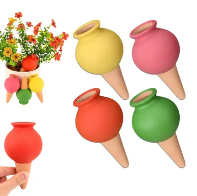 4 Terrakotta-Bewässerungsspitzen, selbstbewässernd, für Pflanzen