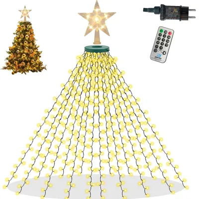 Weihnachtsbaum mit 350 LEDs, Fernbedienung, warmweiß, 2 m