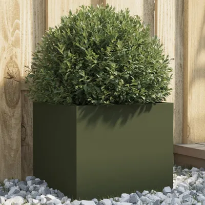 Produktbild von Pflanzkübel Olivgrün 32x30x29 cm Kaltgewalzter Stahl 841541