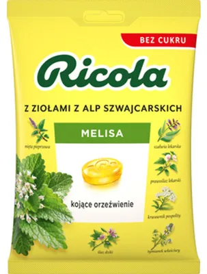 Zdjęcie produktu dla Cukierki ziołowe Ricola Melisa bez cukru 68 g