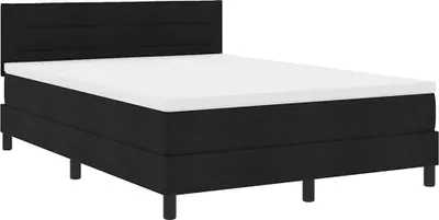 Produktbild von vidaXL Boxspringbett mit Matratze mit LED Schwarz 140 x 200 cm Stoff