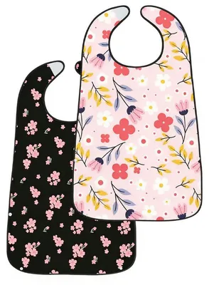 Produktbild von Erwachsenen-Lätzchen wasserdicht 78x49,5cm mit Auffangtasche Klettverschluss Pflege Senioren Essschutz wiederverwendbar