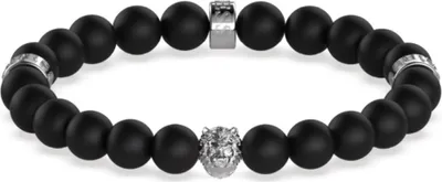 Image de Guess Lion King Bracelet en perles de lave et acier inoxydable