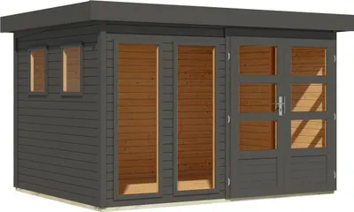 Produktbild von Karibu Pentus Gartenhaus Flachdach 2,98 m Breite 2,11 m Höhe Zylinderschloss