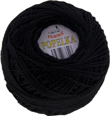 10g Kreuzstickgarn / Häkelgarn Popelka schwarz