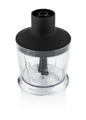 A close-up studio shot of an immersion blender attachment on a white background.