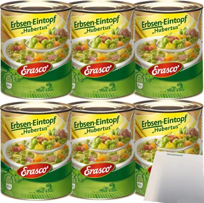 Produktbild von Erasco Erbsen-Eintopf Hubertus 6er Pack (6x800g Dose) + usy Block