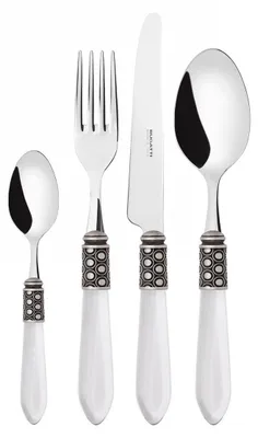 Immagine prodotto di OPTICAL Ghiera Argento Anticato, Posate Set 24 Pz, Scatola Gallery, Casa Bugatti