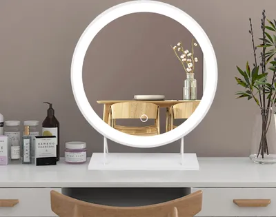 Produktbild von Schminkspiegel Kosmetikspiegel mit LED Beleuchtung für Badzimmer Kosmetikstudio Schminktisch 40cm (Kaltes weißes Licht)