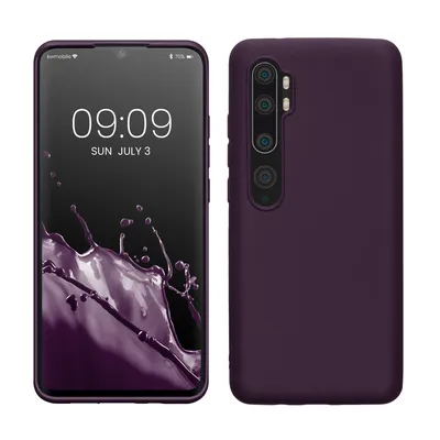 Produktbild von kwmobile Case kompatibel mit Xiaomi Mi Note 10 / Note 10 Pro Hülle - Schutzhülle aus Silikon metallisch schimmernd - Handyhülle Metallic Brombeere