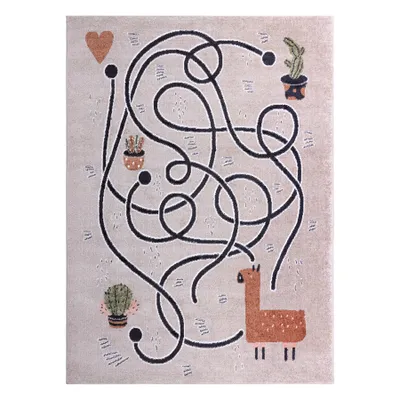 Zdjęcie produktu dla Dywan FUN Game dla dzieci, gra, lama beż wielokolorowy 200x290 cm
