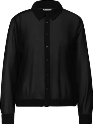Produktbild von Chiffon buttoned shirtcollar b 10001 Black Größe 34