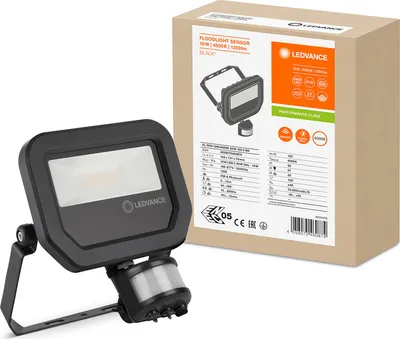 Zdjęcie produktu dla Naświetlacz LED Reflektor Zewnętrzny Lampa 10W 1200lm 4000K IP65 Czarny Z Czujnikiem Ruchu i Zmierzchu Floodlight Ledvance