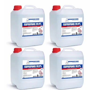 Produktbild von Ravensberger Chemie Isopropanol 99,9 % – hochreiner Alkohol zum Reinigen & Entfetten, rückstandsfrei, Lösemittel für Werkstatt & Industrie - 4x 5L