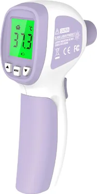 Zdjęcie produktu dla Cyfrowy termometr na podczerwień LCD Bezdotykowy termometr na podczerwień na czoło Termometr na gorączkę Dwutrybowy miernik temperatury z alarmem gorączki Przechowywanie danych
