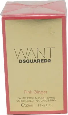 A product box for Dsquared2 Want Pink Ginger Eau de Parfum.