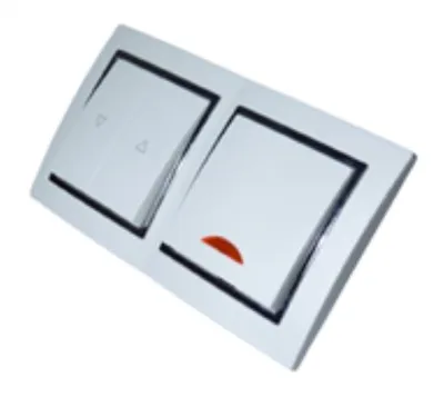 Produktbild von 9531 Levina S 2-er 1xKontroll Schalter 1xRolladen Taster silbern Rand