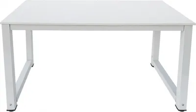 Image de Bureau - table d'ordinateur - table de cuisine - métal bois - 120 cm x 60 cm - blanc