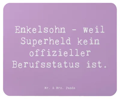 Produktbild von Mr. & Mrs. Panda Mousepad Spruch Enkelsohn Held - Lavendeltraum - Geschenk, Familie, mauspad pc, Geburtstage, Zuneigung, Lächeln, Andenken, Mouse Pad, Heldenrolle