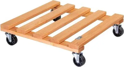 Zdjęcie produktu dla Donica na kółkach z terakoty 38 x 38 x 95 cm, nośność 120 kg