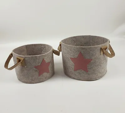 Produktbild von Filzkorb-Set mit Stern rosa 2-teilig