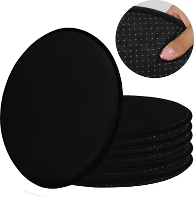 Produktbild von Domarex Rundes Sitzkissen Set für Stühle Weich Rutschfest Langlebig, Schwarz 36cm (set mit 6 Teilen)