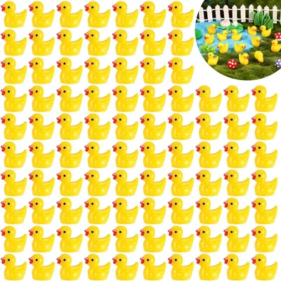 Imagen del producto de Miniaturas de patos de resina, 100 unidades, ideales para decorar acuarios y jardines