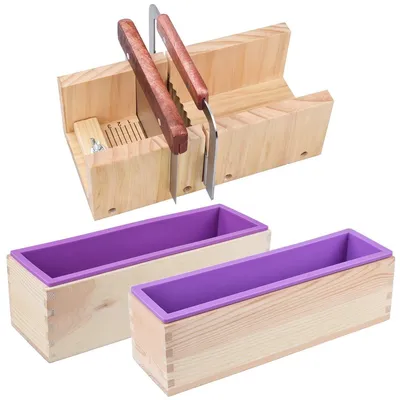 Productafbeelding van Solidchoice - Houten Zeepmal en Snijderset voor Zelfgemaakte Zeep