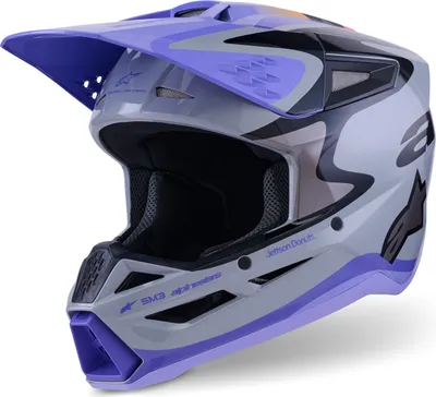 Produktbild von Helm S-M3 Edition JETT LAWRENCE, ALPINESTARS (grau/violett/schwarz, Größe XS)