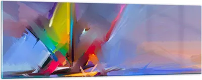 Produktbild von Bilder auf glas - Abstraktion modern - 90x30cm - Glasbilder - Wandbilder - Kunstdruck - zum Aufhängen bereit - Wanddekoration aus Glas - Glas Bilder - Wandbild auf Glas - Einteilig - GAB90x30-4030