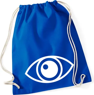 Produktbild von Huuraa Turnbeutel Auge Eye 12 Liter Bright Royal Baumwolle Rucksack Geschenkidee