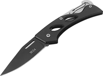 Produktbild von Karabiner Taschenmesser Klappmesser für Camping & Outdoor, klein, leicht & kompakt - Schwarz