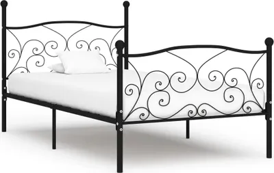 Image de Cadre de lit sans matelas avec sommier à lattes métal 90x200 cm