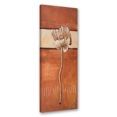 Produktbild von Leinwandbild Gemalte einzelne Mohnblume 50x150 Feeby Braun bild für die wand bereit zum aufhängen